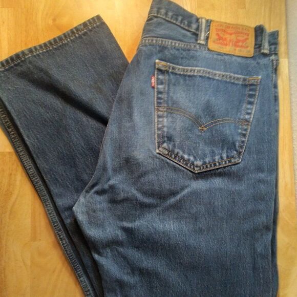Levi's 505 Denim Blue Jeans 38x34 - Picture 1 of 7